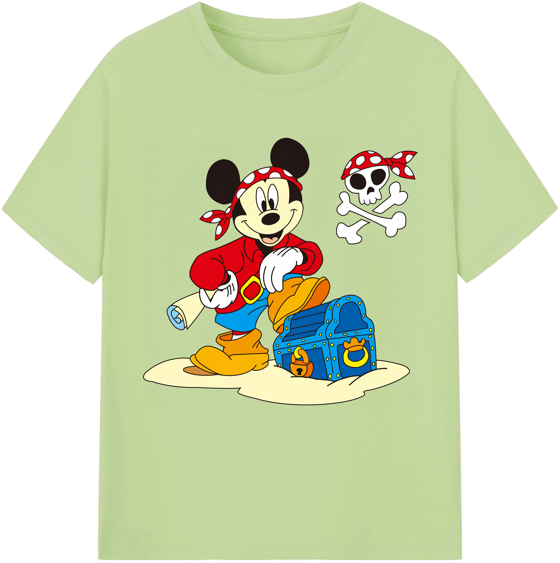 （画像用） ミッキーマウス Mickey Mouse 綿100％半袖Tシャツ（フロントプリント）